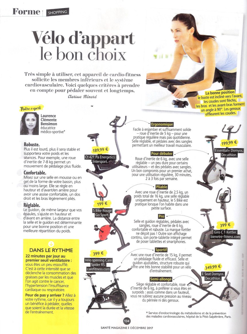 VÉLO D'APPART LE BON CHOIX SM DEC 2017